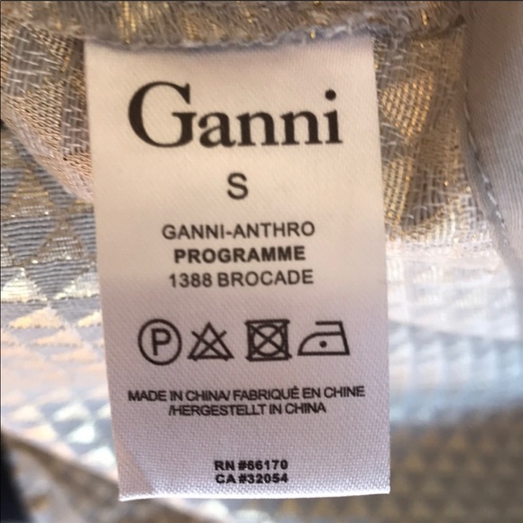 Gold Ganni Anthropologie Brocade Mini Skirt - Picture 14 of 16